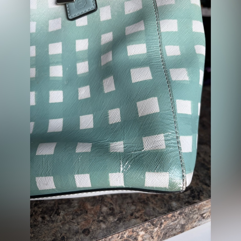 Coach Madison East/West Tote in Gingham Saffiano Leather - Picture 8 of 10